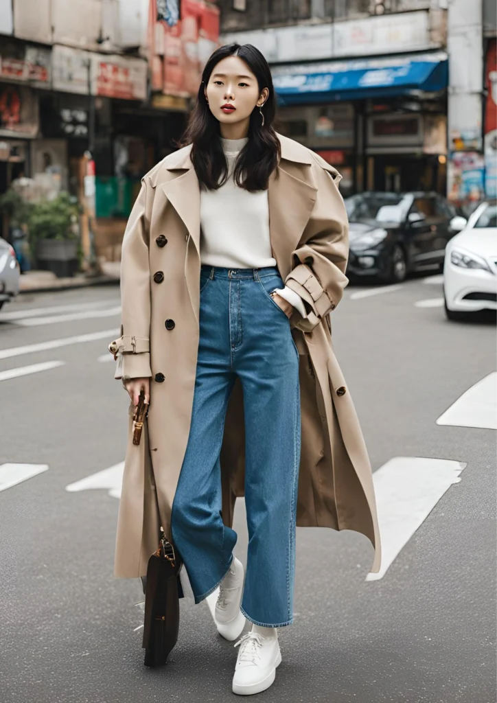 Korean Aesthetic bStyle Trench Coat