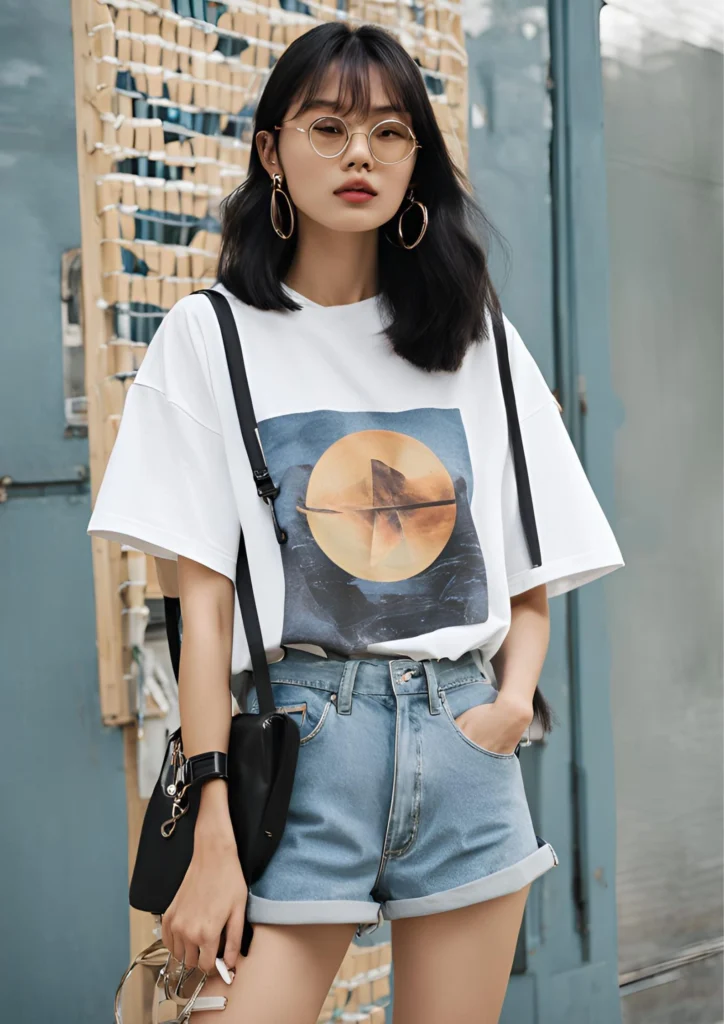 Oversized Graphic Tees for Korean Girls