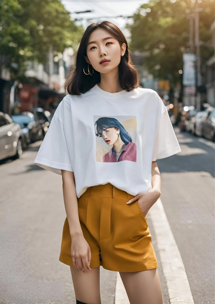 Oversized Graphic Tee in korean style