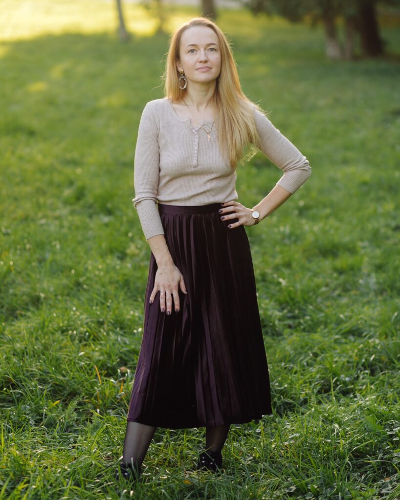 Pleated Skirts with Blouse